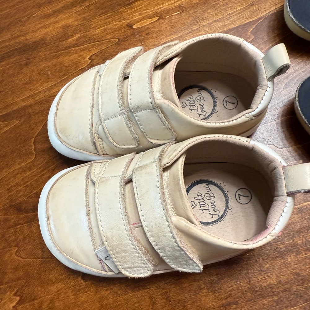 Cream Velcro Kids Sneakers